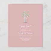 BEGROTING Gypsophila Mason Jar Modern Minimum WEDD Flyer (Voorkant)