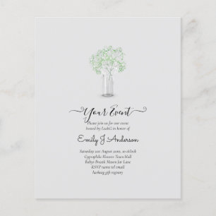 BEGROTING Gypsophila Mason Jar Modern Minimum WEDD Flyer