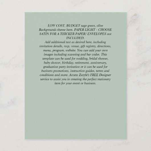 BEGROTING Gypsophila Mason Jar Modern Minimum WEDD Flyer (Achterkant)