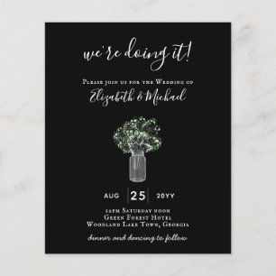 BEGROTING Gypsophila Mason Jar Modern Minimum WEDD Flyer