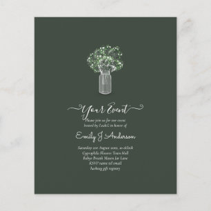 BEGROTING Gypsophila Mason Jar Modern Minimum WEDD Flyer