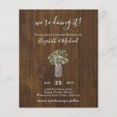 BEGROTING Gypsophila Mason Jar Modern Minimum WEDD Flyer (Voorkant)