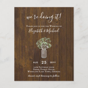 BEGROTING Gypsophila Mason Jar Modern Minimum WEDD Flyer