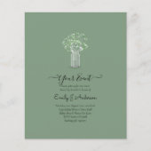 BEGROTING Gypsophila Mason Jar Modern Minimum WEDD Flyer (Voorkant)