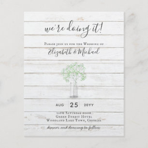 BEGROTING Gypsophila Mason Jar Modern Minimum WEDD Flyer