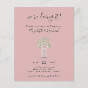 BEGROTING Gypsophila Mason Jar Modern Minimum WEDD Flyer