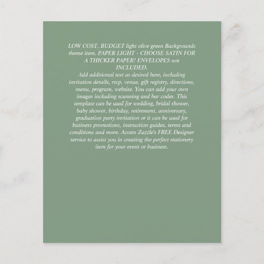 BEGROTING Gypsophila Mason Jar Modern Minimum WEDD Flyer (Achterkant)