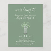 BEGROTING Gypsophila Mason Jar Modern Minimum WEDD Flyer (Voorkant)