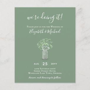 BEGROTING Gypsophila Mason Jar Modern Minimum WEDD Flyer