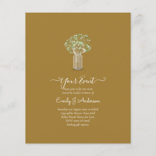 BEGROTING Gypsophila Mason Jar Modern Minimum WEDD Flyer