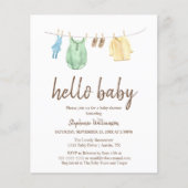 Begroting Hallo Baby shower Boho Clothes Line (Voorkant)