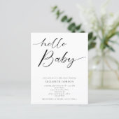 Begroting Hallo Baby shower Minimale gender Black (Staand voorkant)