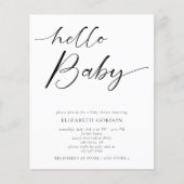 Begroting Hallo Baby shower Minimale gender Black (Voorkant)