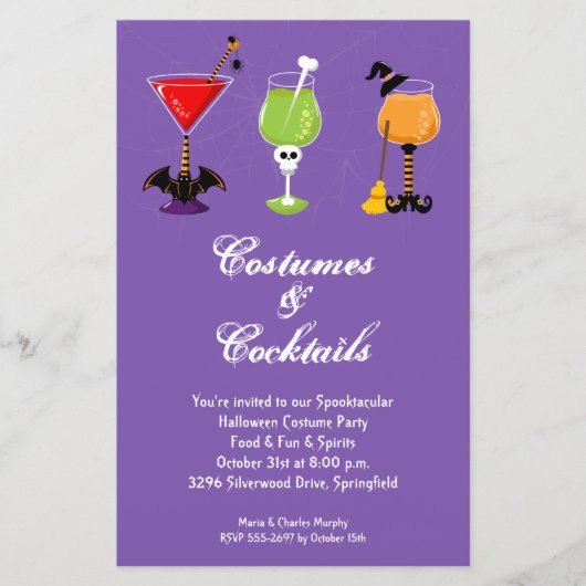 Begroting Halloween-uitnodiging voor kostuums en C (Voorkant)