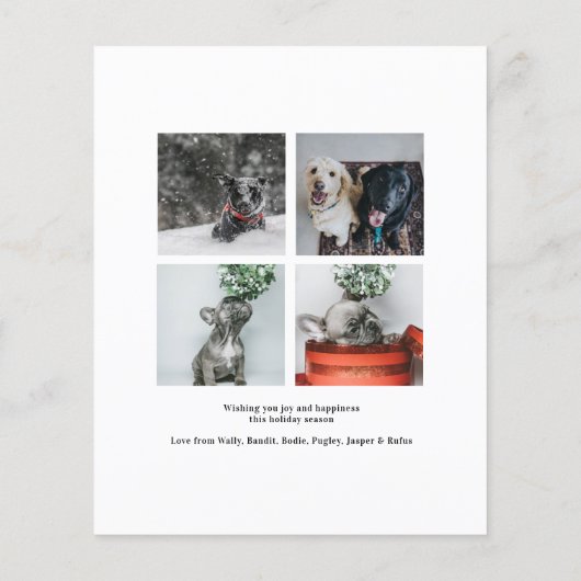 BEGROTING Happy Howlidays Kerstmis 5-fotokaart (Achterkant)
