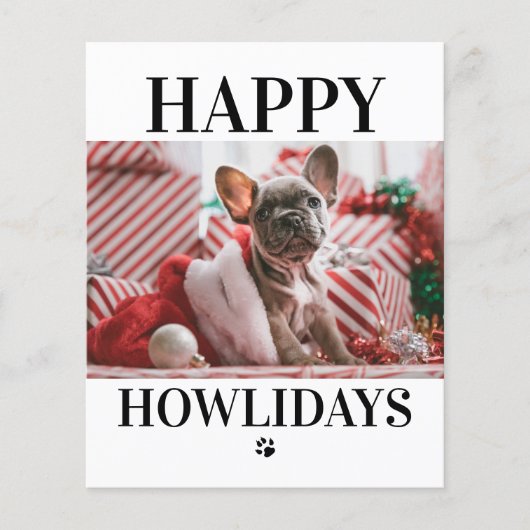 BEGROTING Happy Howlidays Kerstmis 5-fotokaart (Voorkant)