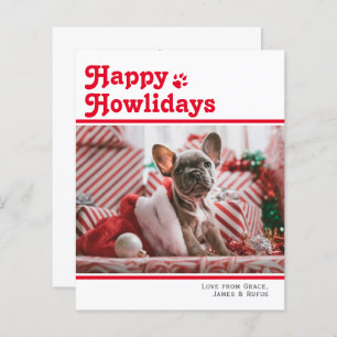 BEGROTING Happy Howlidays Pet Dog Kerstmis Kaart