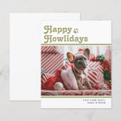 BEGROTING Happy Howlidays Pet Dog Kerstmis Kaart (Voorkant / Achterkant)