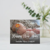 Begroting Happy New Year Baby Birth Announcement C (Staand voorkant)