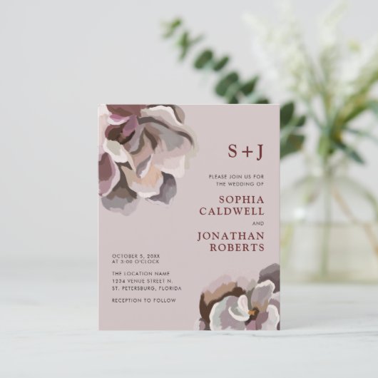 Begroting helemaal in één Abstracte Floral Wedding (Staand voorkant)