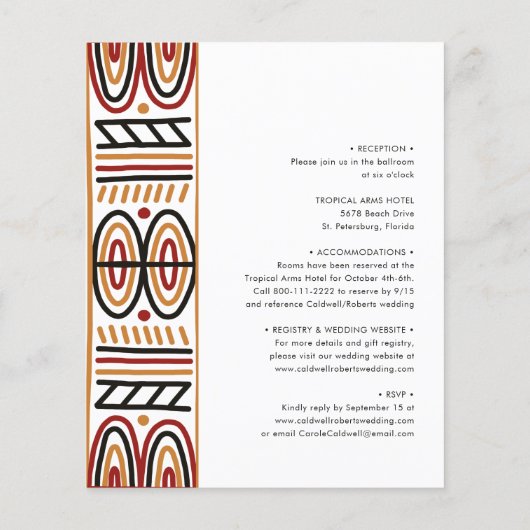 Begroting helemaal in één afrikaanse uitnodiging v (Achterkant)