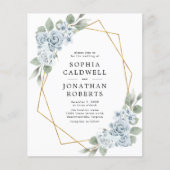 Begroting helemaal in één blauwe Floral Wedding Ui (Voorkant)