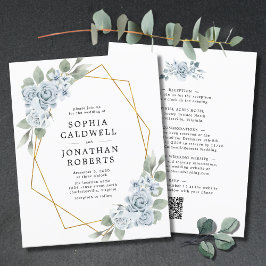 Begroting helemaal in één blauwe Floral Wedding Ui