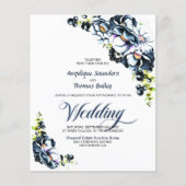 Begroting helemaal in één blauwe grijze Floral bru (Voorkant)