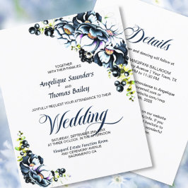 Begroting helemaal in één blauwe grijze Floral bru