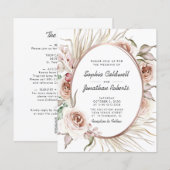 Begroting helemaal in één Boho Floral Folie Weddin (Voorkant / Achterkant)