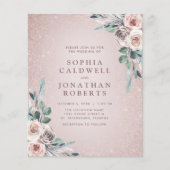 Begroting helemaal in één boho roze rozen huwelijk (Voorkant)