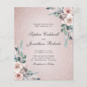 Begroting helemaal in één boho roze rozen huwelijk (Voorkant)