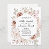 Begroting helemaal in één boho roze rozen huwelijk (Voorkant / Achterkant)