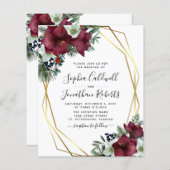 Begroting helemaal in één Burgundy Floral Wedding  (Voorkant / Achterkant)