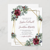 Begroting helemaal in één Burgundy Floral Wedding  (Voorkant / Achterkant)