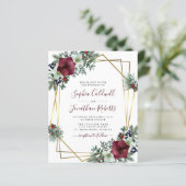 Begroting helemaal in één Burgundy Floral Wedding  (Staand voorkant)