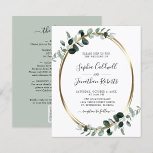 Begroting helemaal in één eBay Sage Wedding Invite