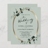 Begroting helemaal in één eBay Sage Wedding Invite (Voorkant / Achterkant)