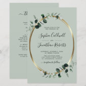 Begroting helemaal in één eBay Sage Wedding Invite (Voorkant / Achterkant)