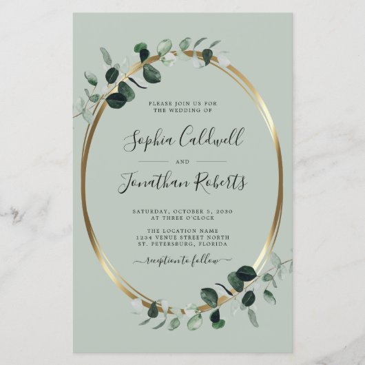 Begroting helemaal in één eBay Sage Wedding Invite (Voorkant)