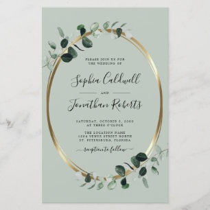 Begroting helemaal in één eBay Sage Wedding Invite