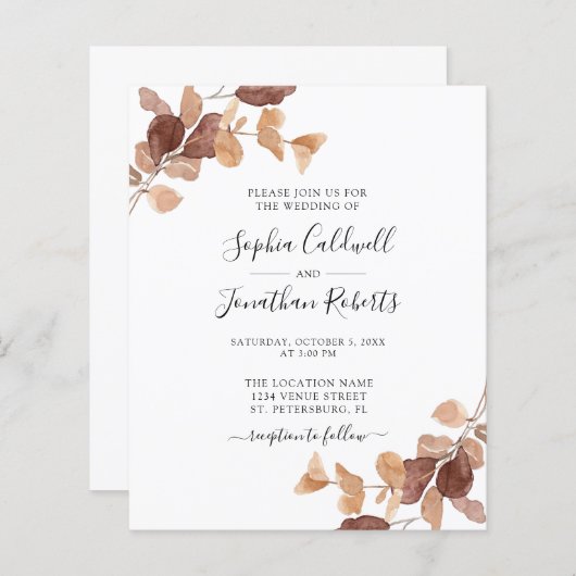 Begroting helemaal in één eucalyptus Weddenschap (Voorkant / Achterkant)