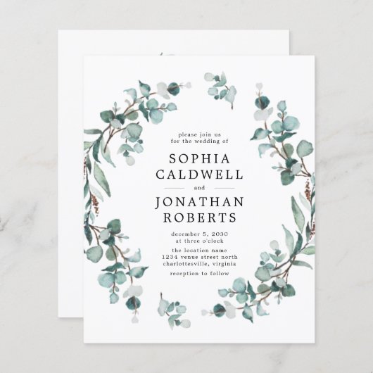 Begroting helemaal in één eucalyptus Weddenschap (Voorkant / Achterkant)