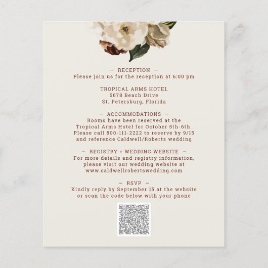 Begroting helemaal in één Floral Terracotta Weddin (Achterkant)