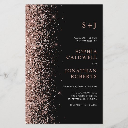 Begroting helemaal in één glitter op uitnodiging v (Voorkant)