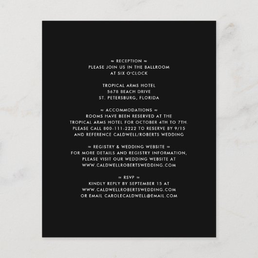 Begroting helemaal in één keer uitnodigend bandje (Achterkant)