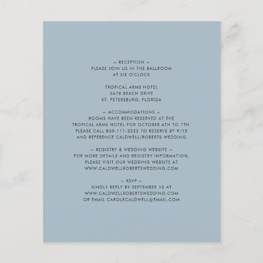 Begroting helemaal in één keer uitnodigend bandje (Achterkant)