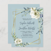 Begroting helemaal in één mosterd Blue Floral Wedd (Voorkant / Achterkant)