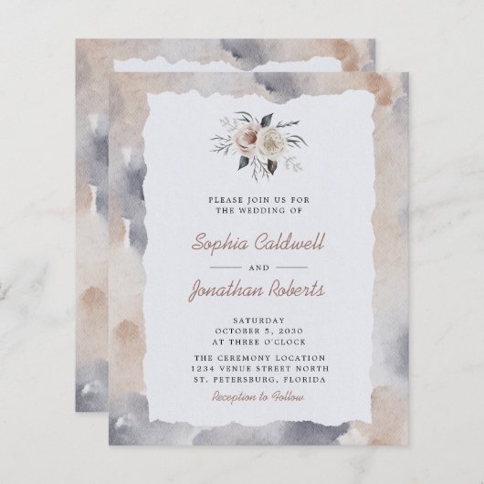 Begroting helemaal in één mosterd roze rozen bruil (Voorkant / Achterkant)