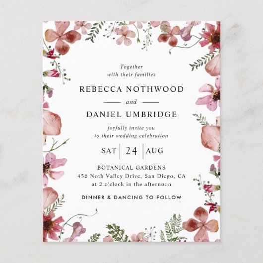 Begroting helemaal in één perzikenbloem huwelijksu (Voorkant)